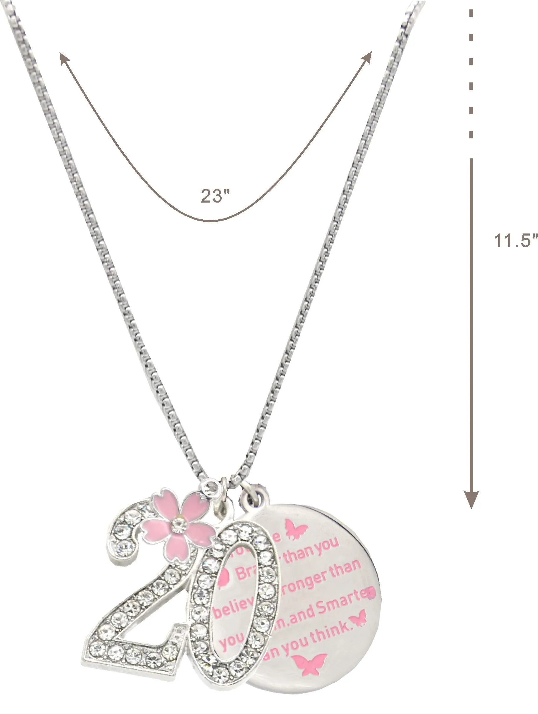 20th Birthday Gifts for Women, 20th Birthday Bracelet and NeckLace, Happy 20th Birthday