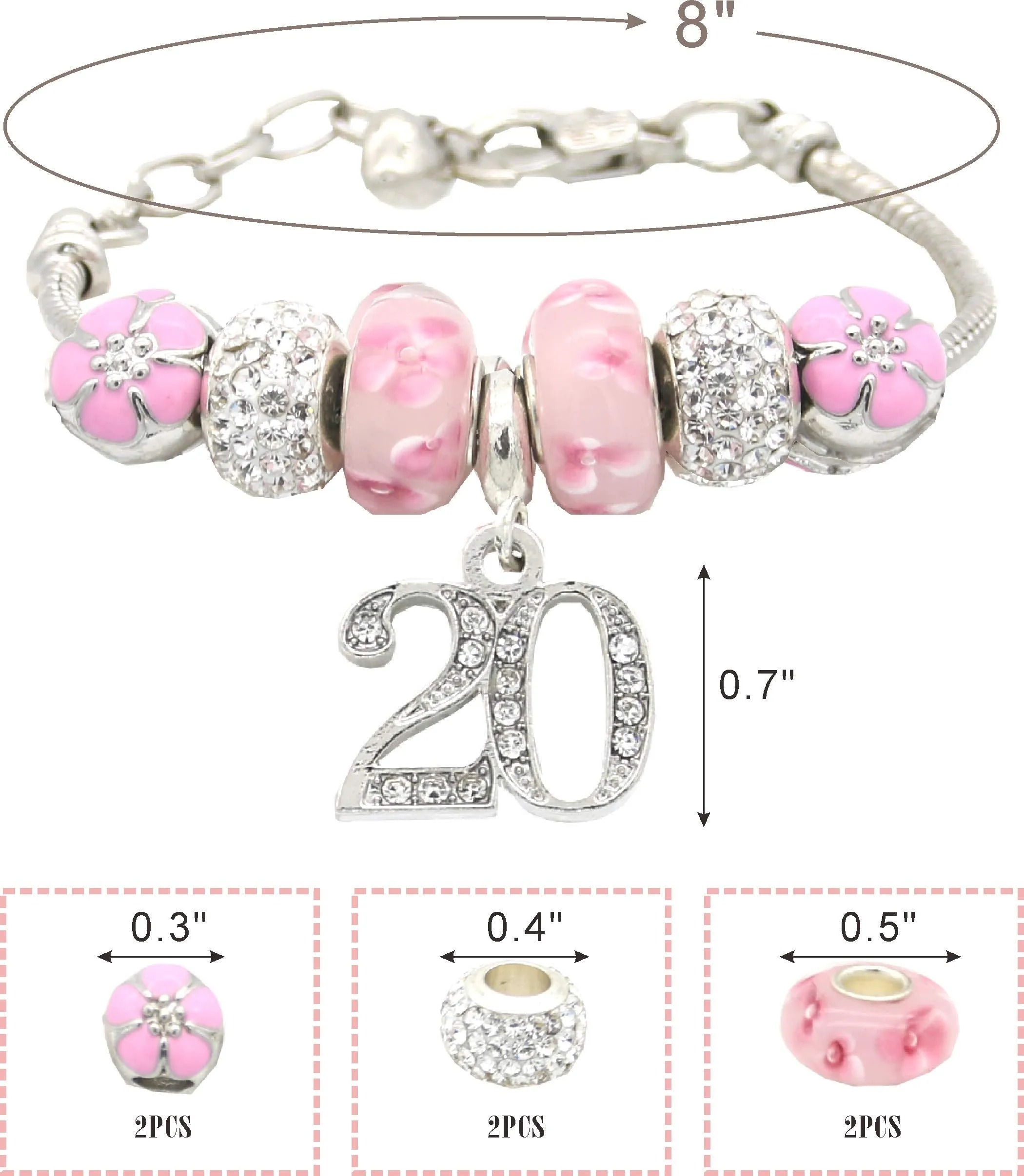 20th Birthday Gifts for Women, 20th Birthday Bracelet and NeckLace, Happy 20th Birthday