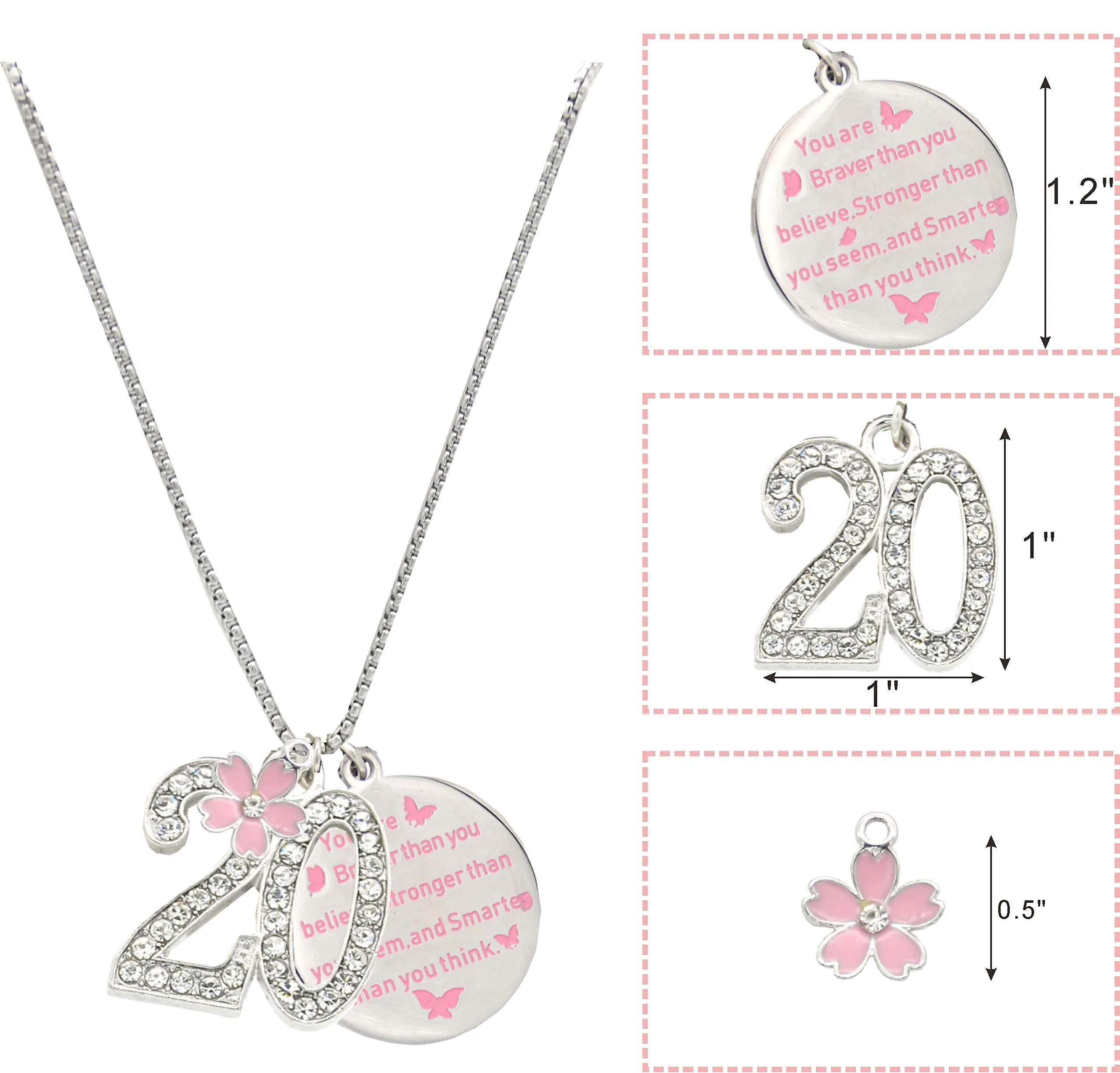 20th Birthday Gifts for Women, 20th Birthday Bracelet and NeckLace, Happy 20th Birthday