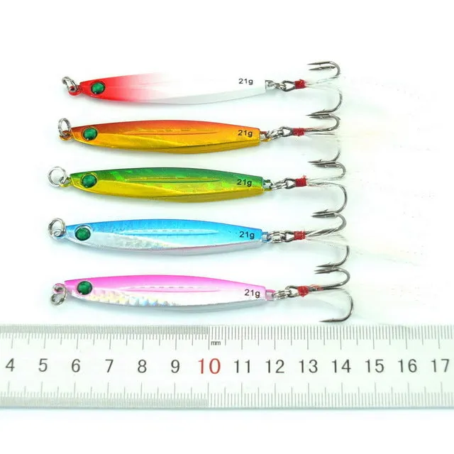 5pcs 7g 10g 14g 17g 21g 28g 40g Fishing Spoons Metal Lure Leurre De Peche 10colors Fishing Lures Saltwater Lead Jig Head