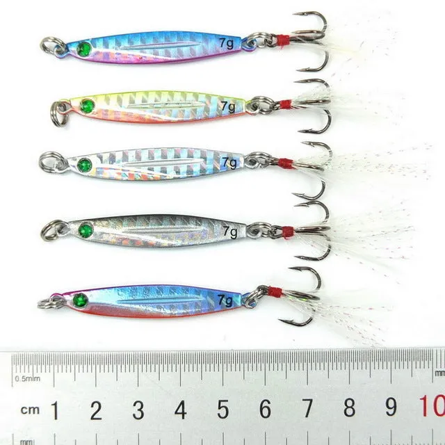 5pcs 7g 10g 14g 17g 21g 28g 40g Fishing Spoons Metal Lure Leurre De Peche 10colors Fishing Lures Saltwater Lead Jig Head