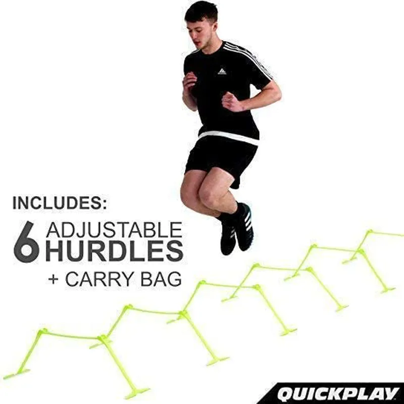 Adjustable Height: 6", 9"   12" All-in-One Speed Hurdles (Set of 6) Speed Training Hurdles, Agility Hurdles and Plyometric Hurdles