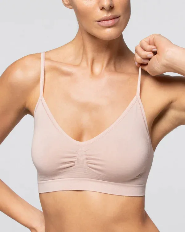 Anatomic Top Spaghetti Straps - Seamless thin strap bra in soft microfiber