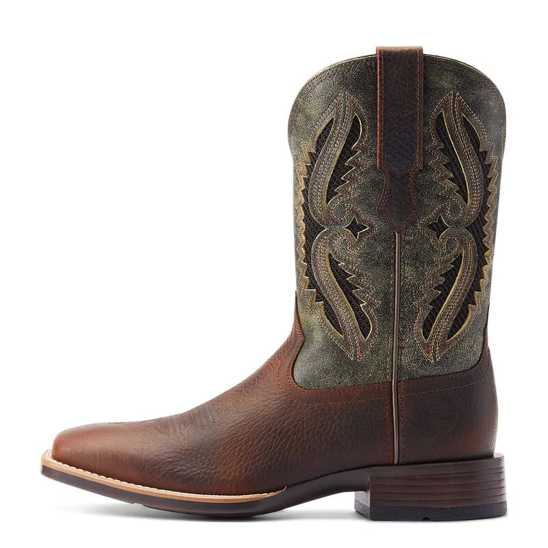 ARIAT MEN’S ROWDER VENTTEK 360 WESTERN BOOTS | Rowdy Rust / Forest Green