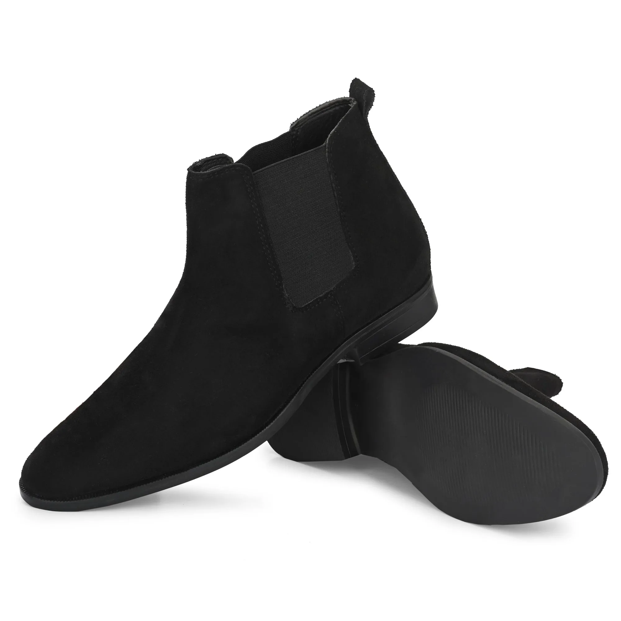 Attitudist Unisex Black Mid Top Chelsea Boots