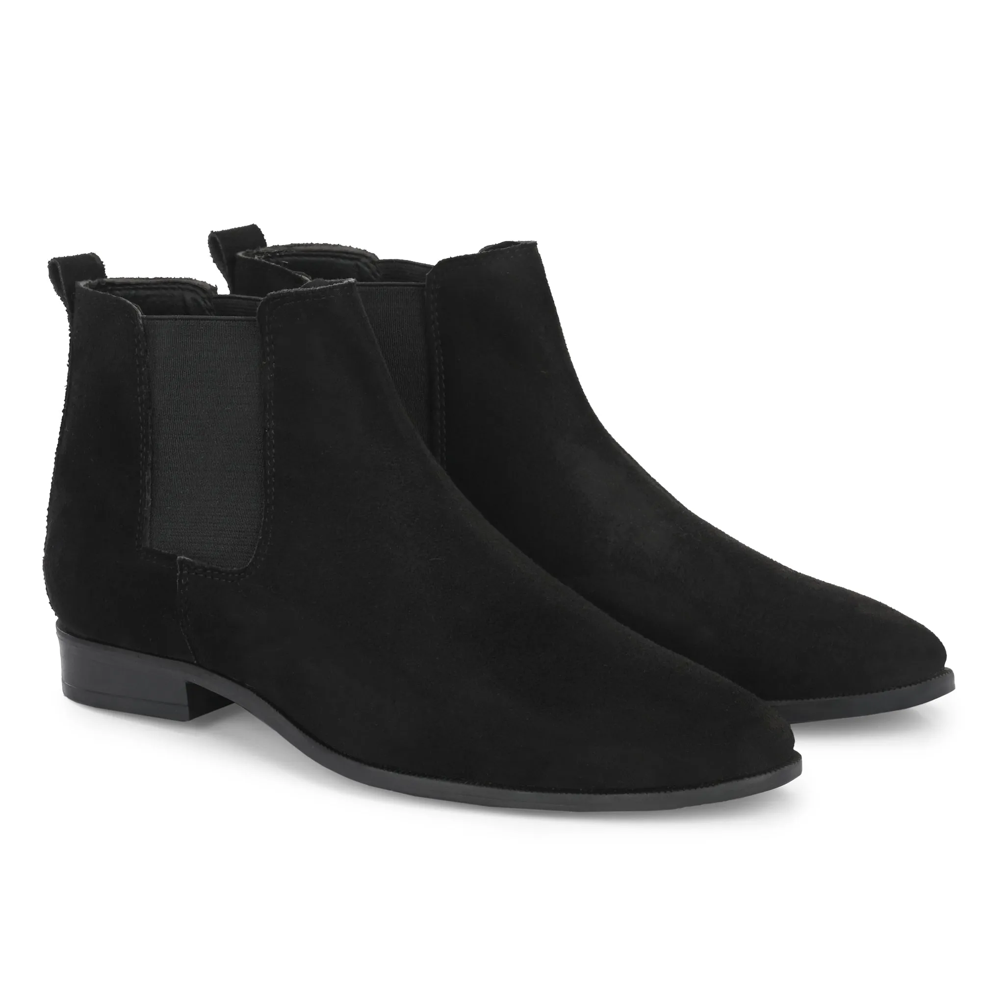 Attitudist Unisex Black Mid Top Chelsea Boots