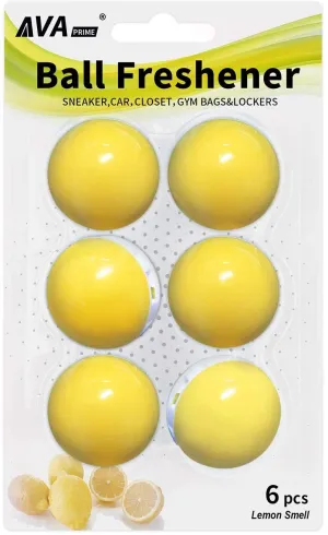 AVA Prime Air Freshener Sneaker Shoe Deodorizer Balls 3 Pairs Neutralizing Odor and Refreshing, Shoes, Gym Bag and Locker/Lemon Smell-Yellow Yellow