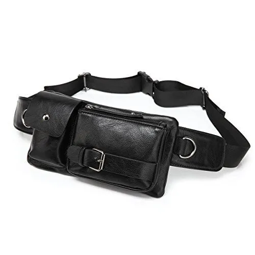 BAOSHA Running Bumbag Fanny Pack Waist Belt Bag Waist Running Sack BLACK Vegan