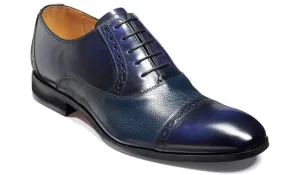 Barker Ramsgate Navy Hi Shine Navy Deer Oxford Shoes