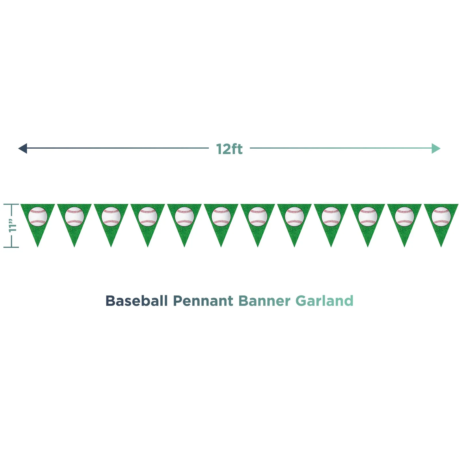 Baseball Party Pennant Banner Garland and Assorted Cutout Decorations