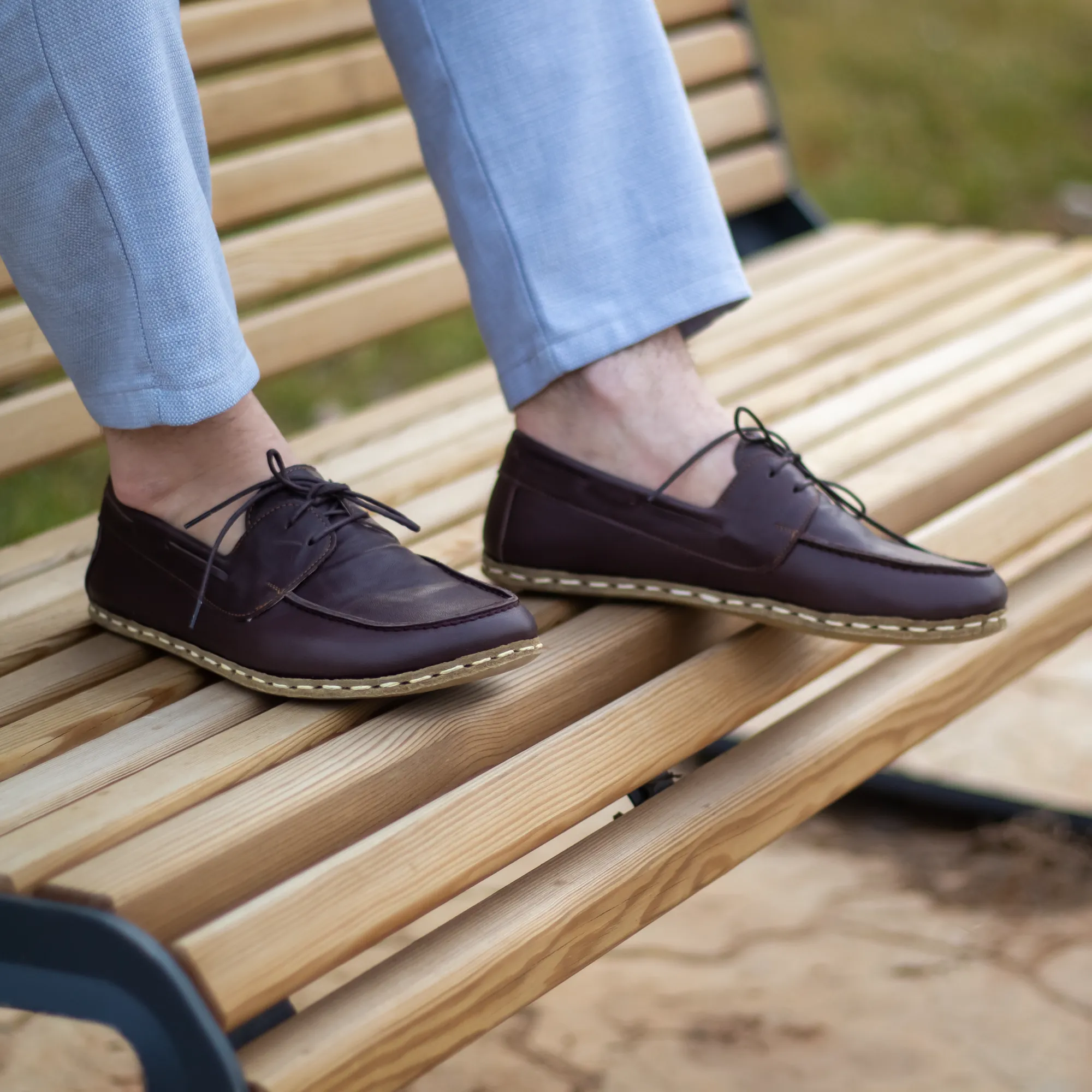 Bitter Brown Men's Leather Earthing Barefoot Shoes