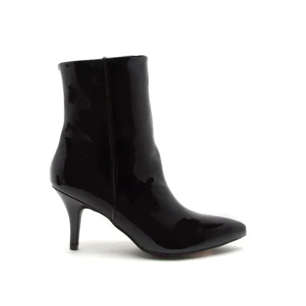 Black Patent Stiletto Heel Bootie