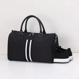 Black Waterproof Large Gym Bag with Shoes Storage