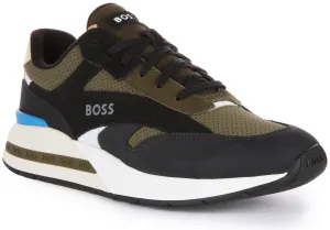 Boss Kurt Runner Nupf In Black Olive For Men