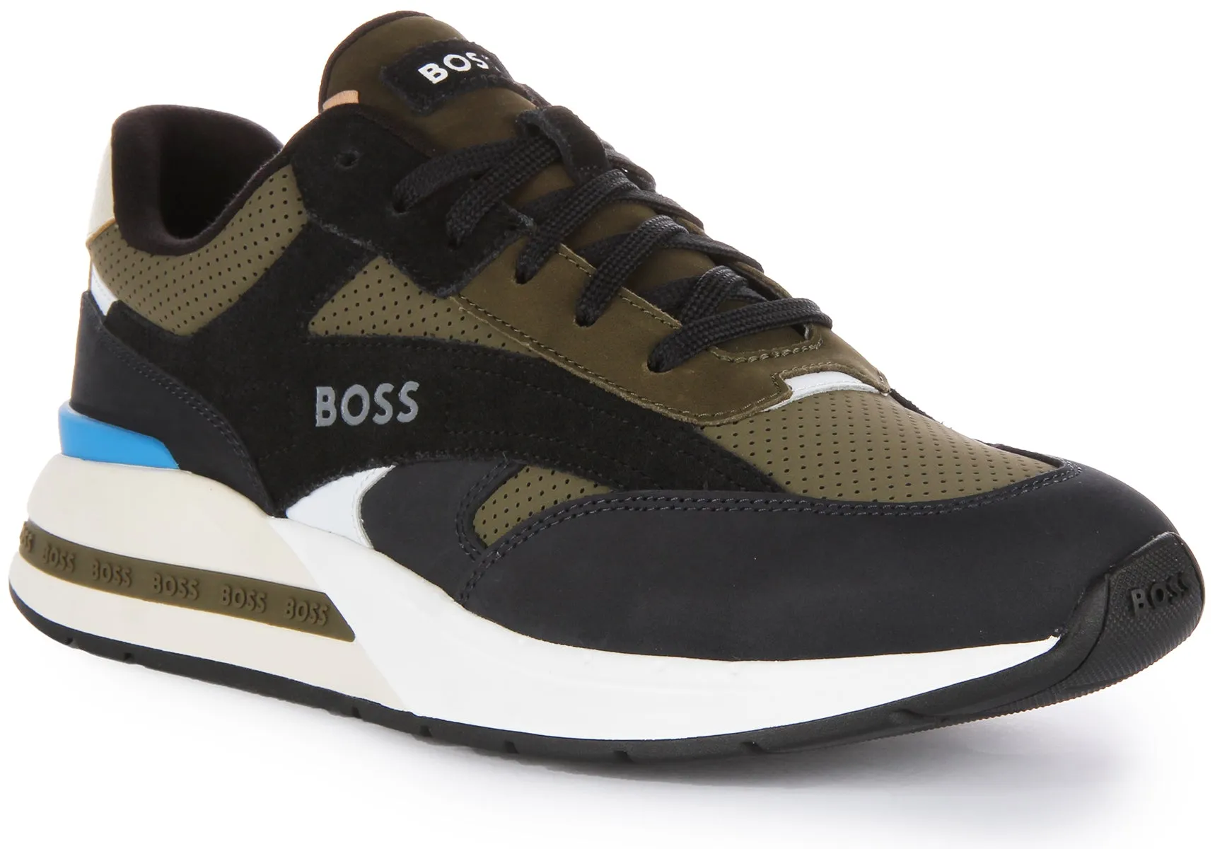 Boss Kurt Runner Nupf In Black Olive For Men