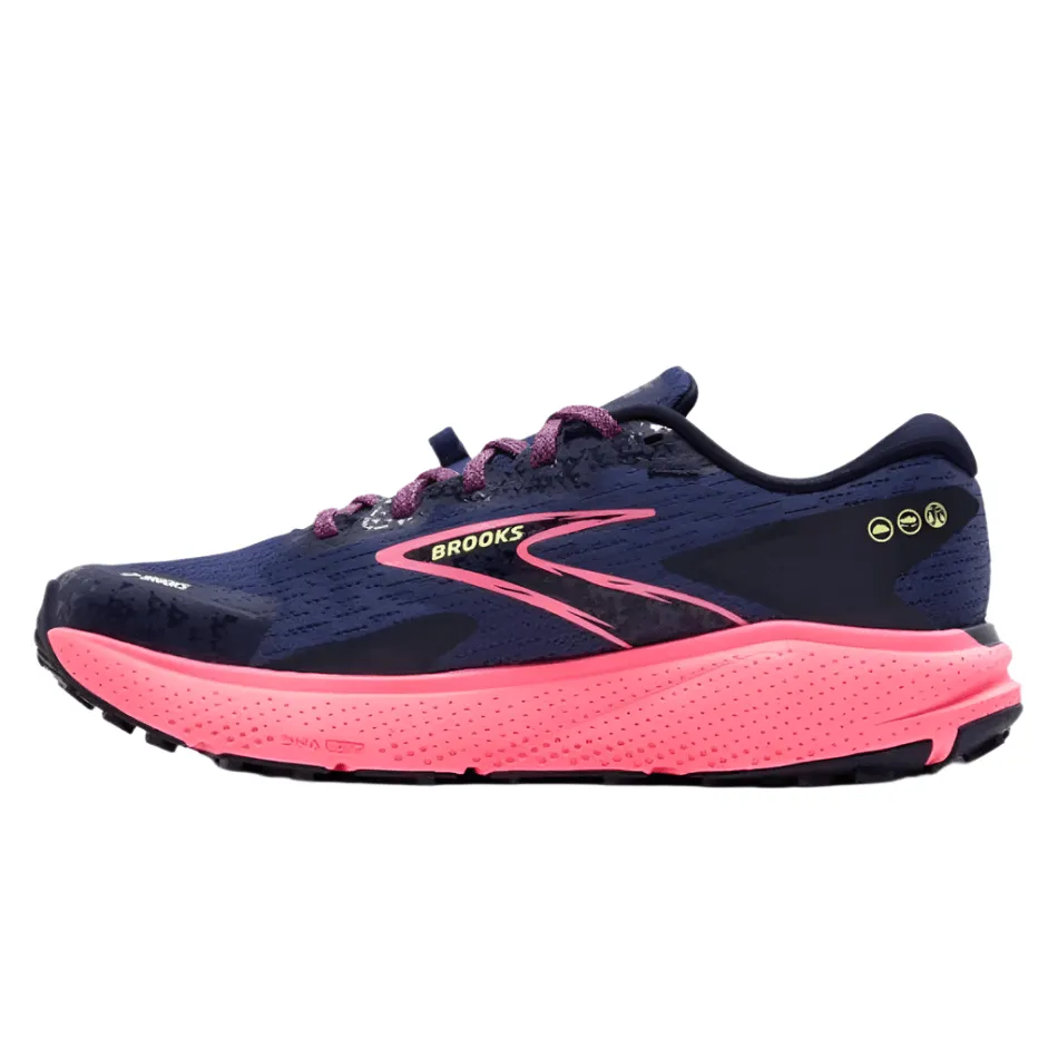 Brooks Divide 5 Women's Running Shoes in Grey Blue/Pink/Lime AW24