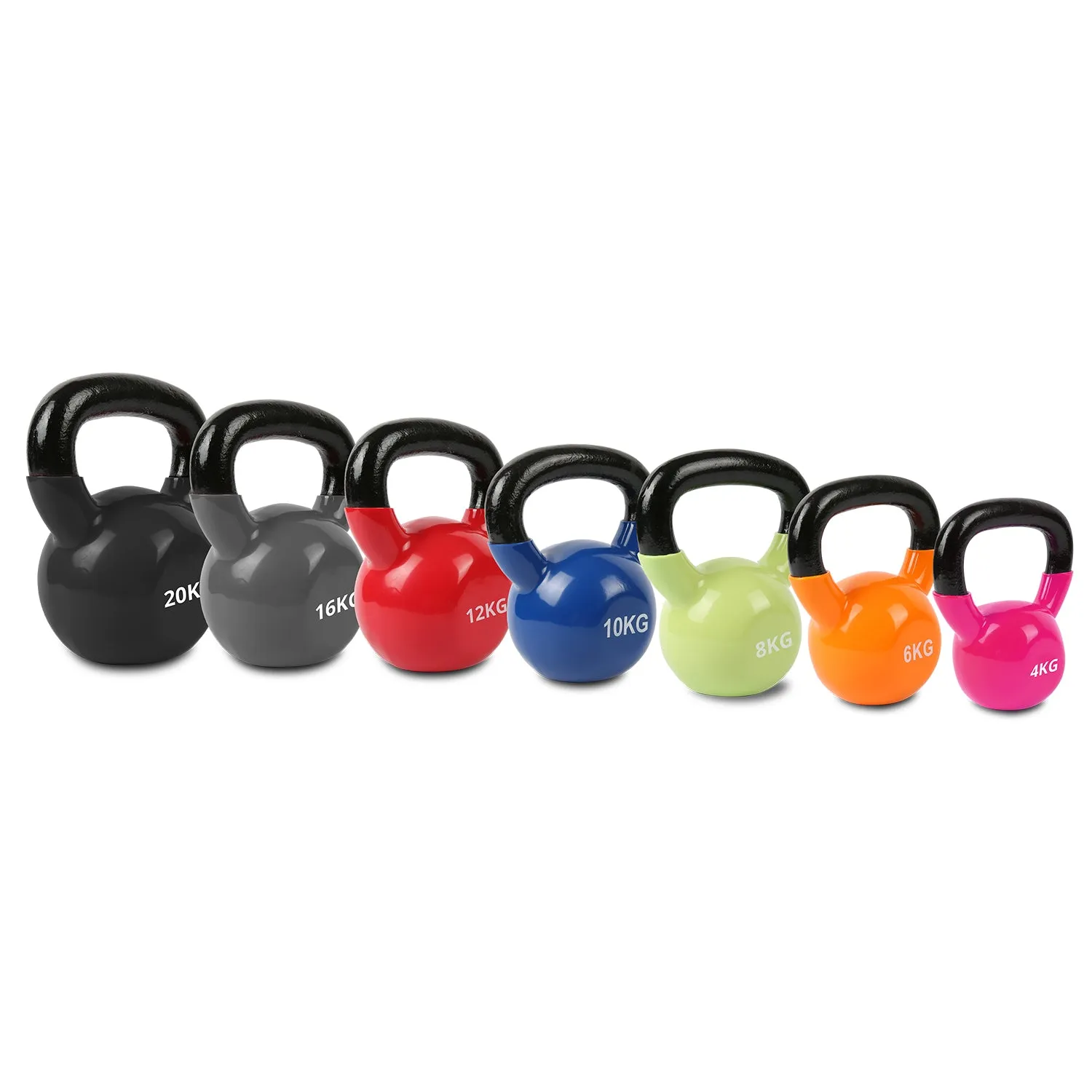 Color-coded Vinyl Kettlebell Set 4kg-20kg - CORTEX