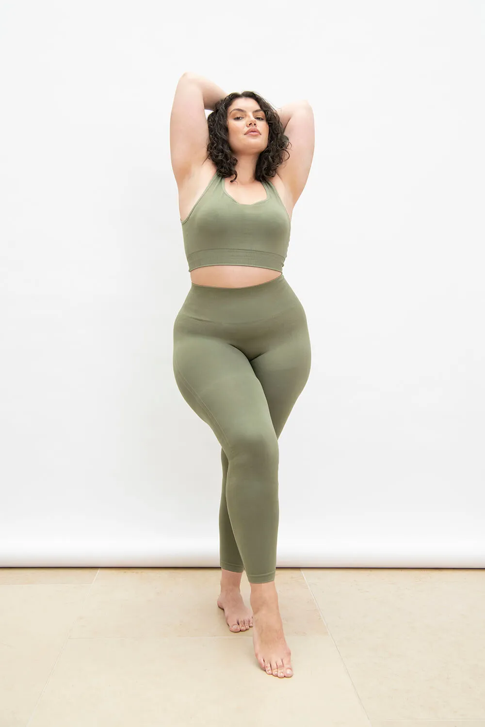 Curve Ultimate High Waisted Seamless Leggings - Sage Green