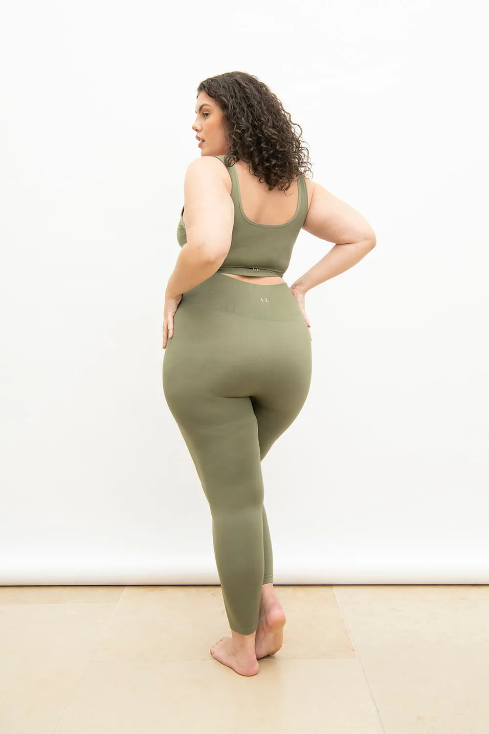 Curve Ultimate High Waisted Seamless Leggings - Sage Green