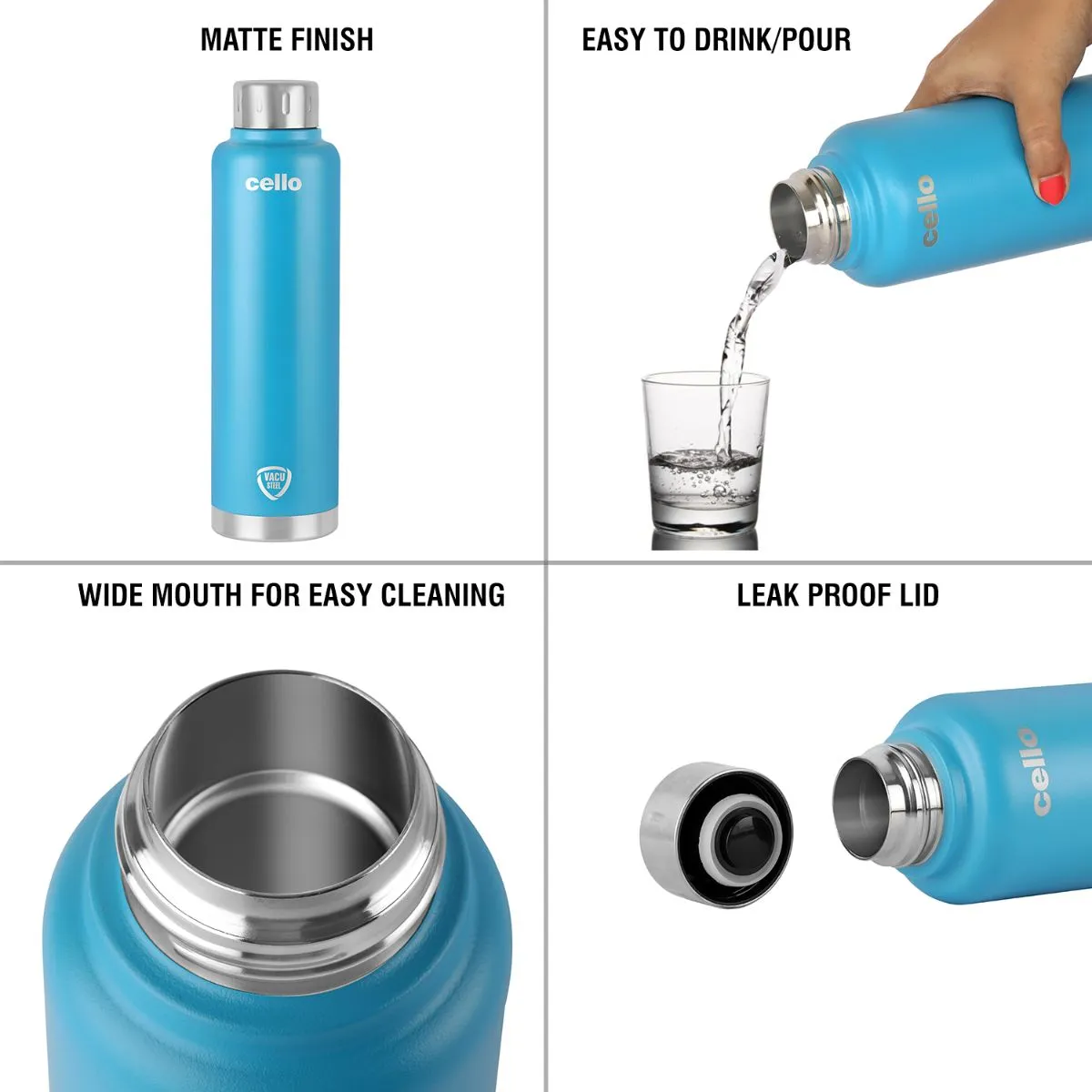 Duro Top Flask, Vacusteel Water Bottle, 750ml