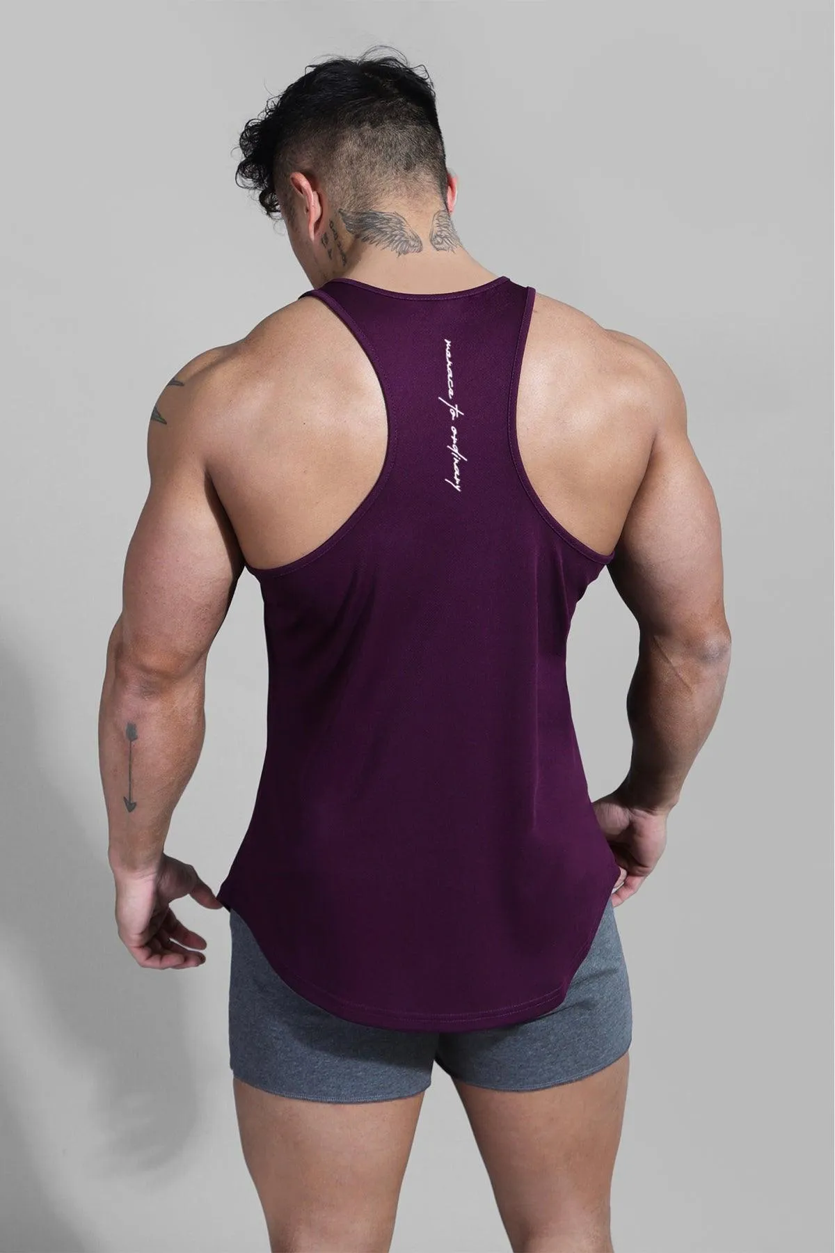 Fast-Dry Bodybuilding Workout Stringer - Dark Purple