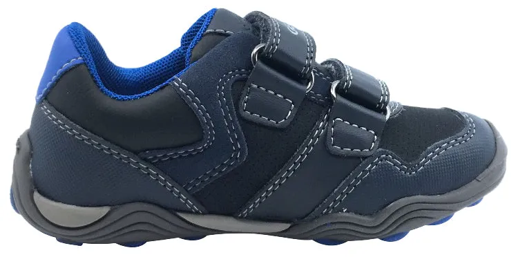 GEOX Boy's Arno Velcro Sneaker Tennis Shoes (Dark Navy/Royal)