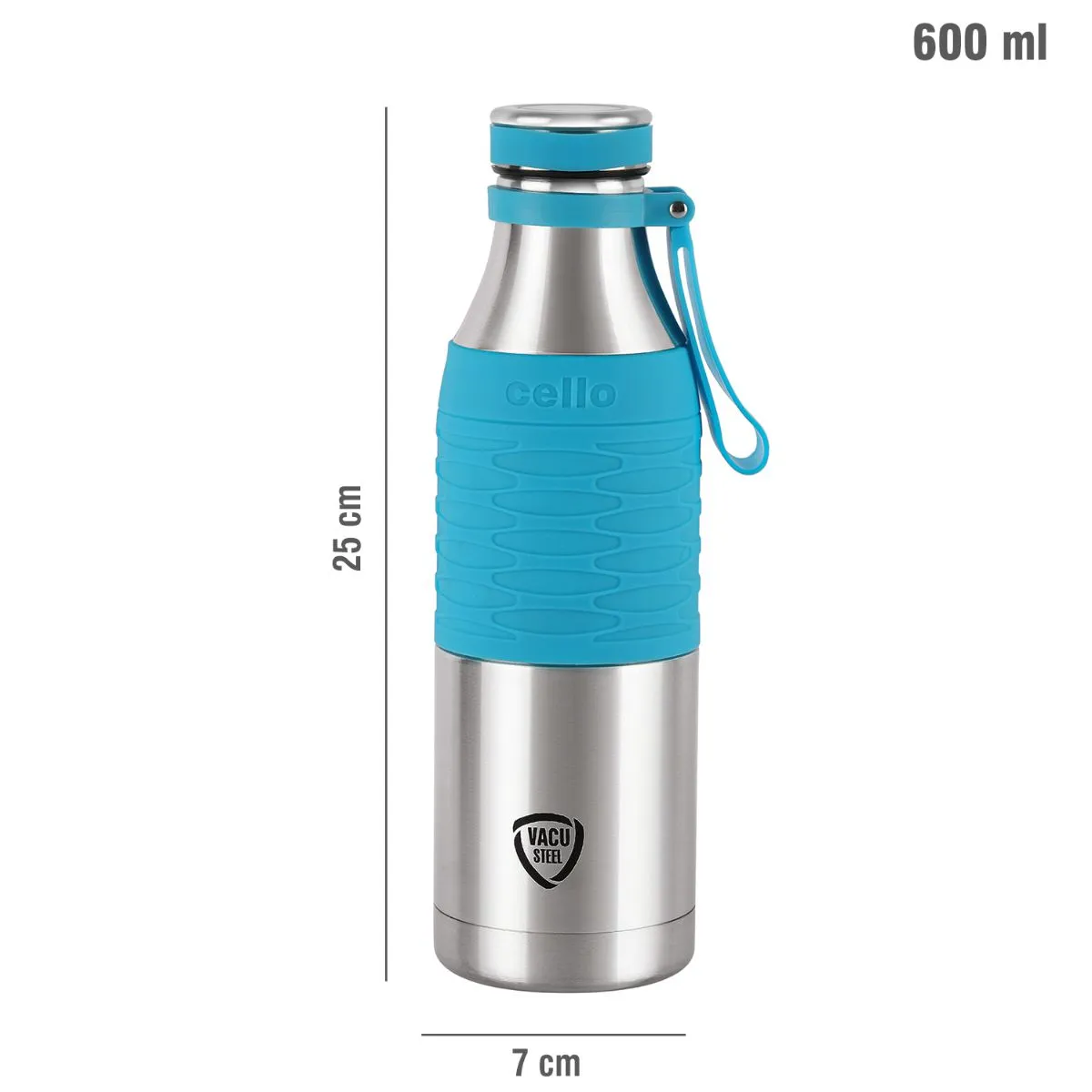 Gripmax Flask, Vacusteel Water Bottle, 600ml