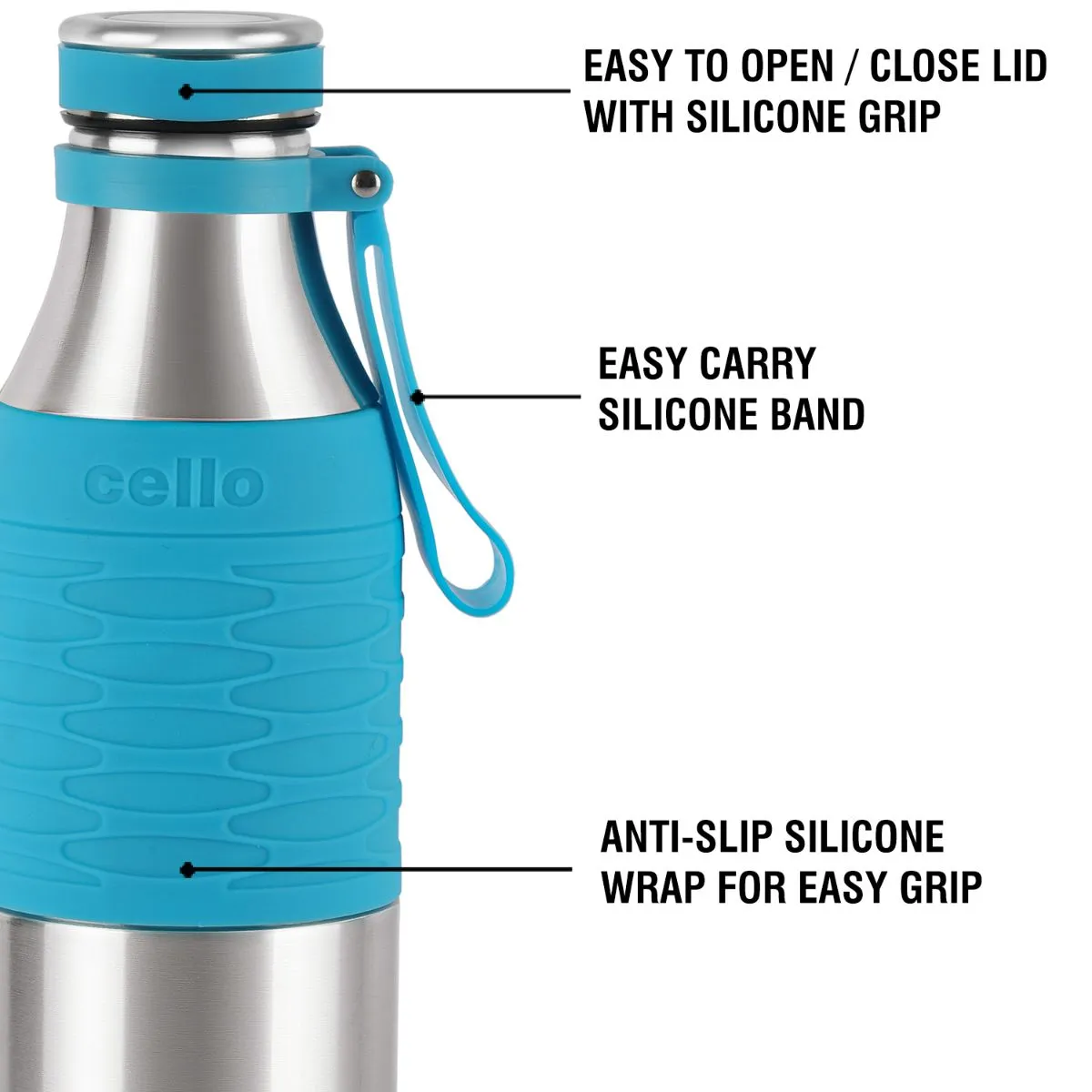 Gripmax Flask, Vacusteel Water Bottle, 600ml