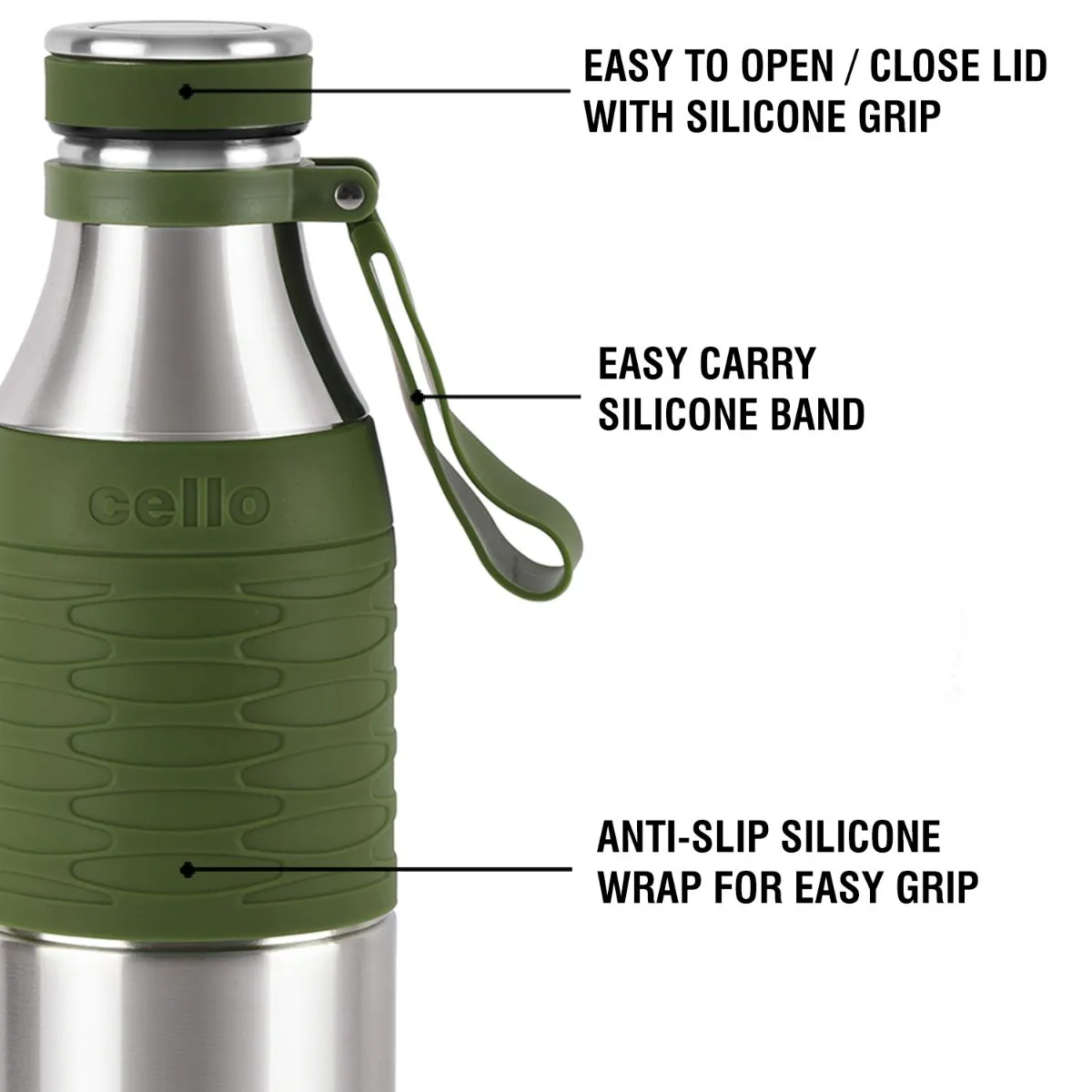 Gripmax Flask, Vacusteel Water Bottle, 600ml