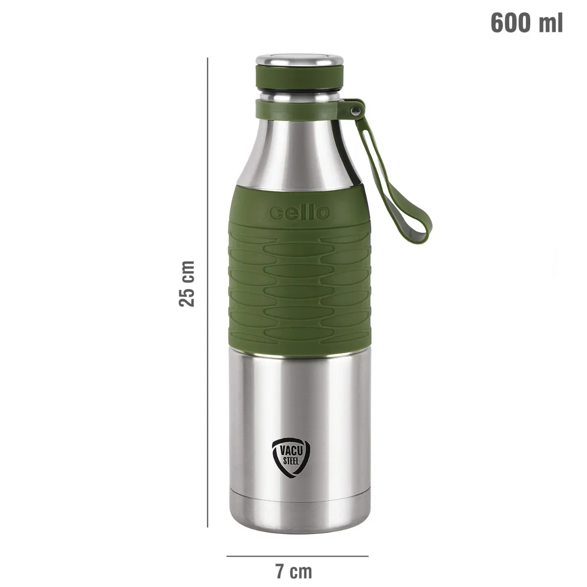 Gripmax Flask, Vacusteel Water Bottle, 600ml