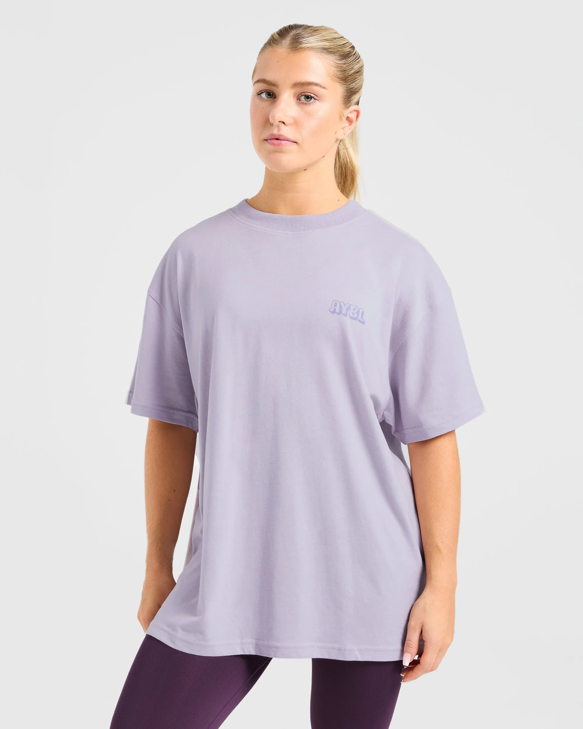 Gym Girl Era Oversized T Shirt - Purple