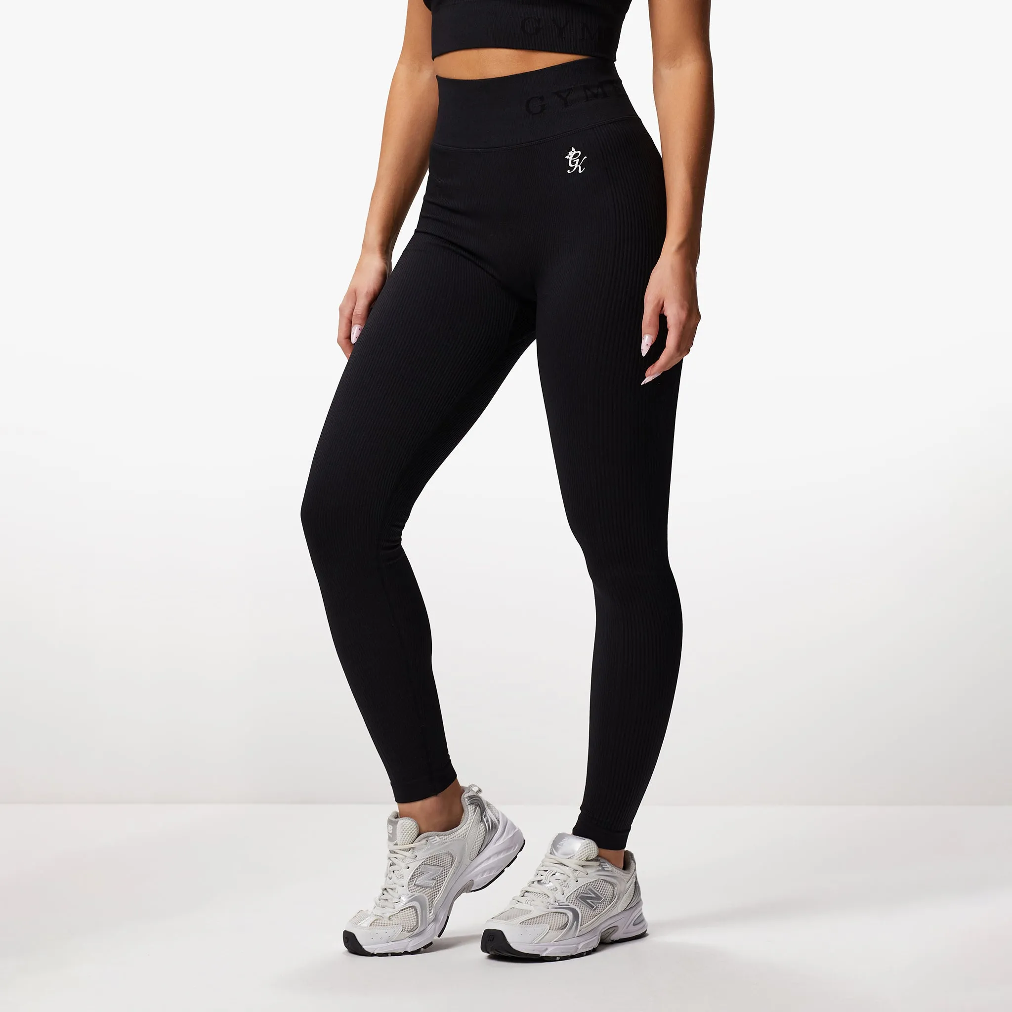 Gym King Formation Seamless Rib Legging - Black