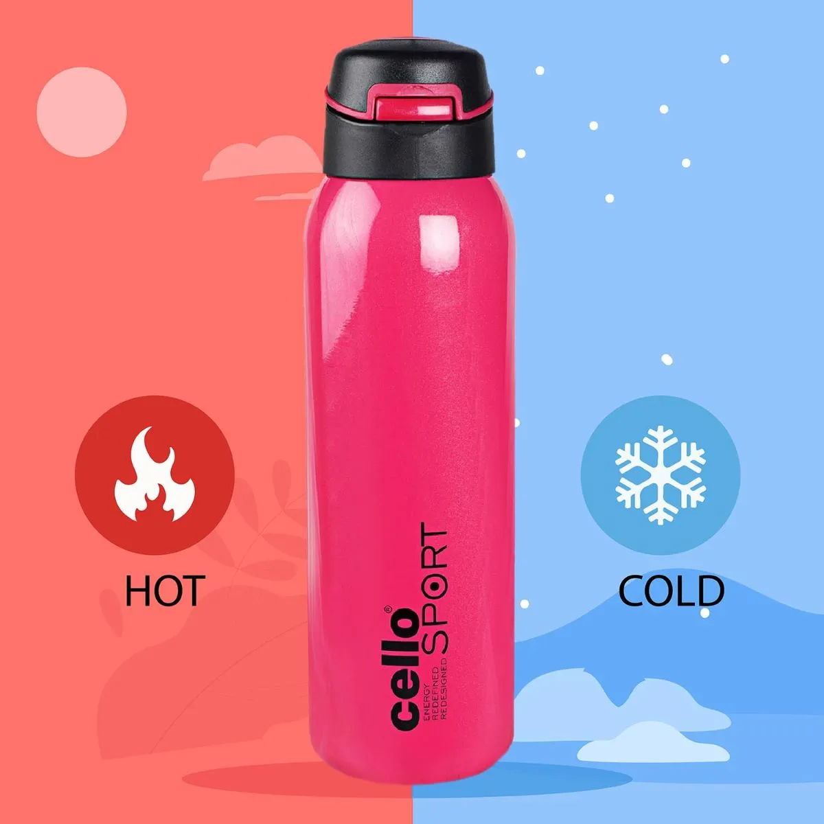 Gym Star Flask, Vacusteel Water Bottle, 650ml