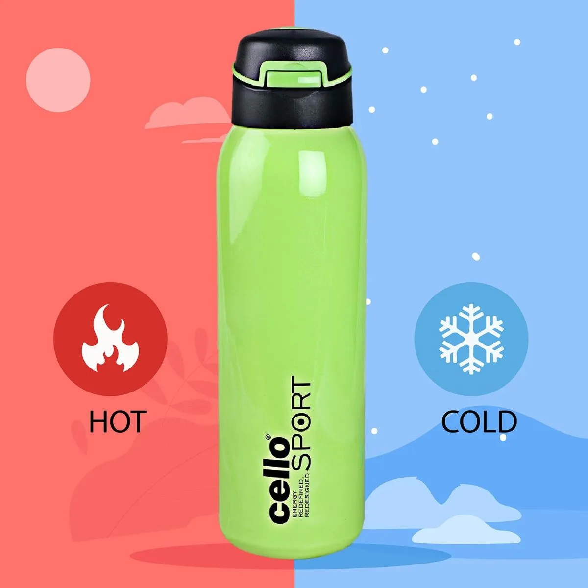 Gym Star Flask, Vacusteel Water Bottle, 650ml