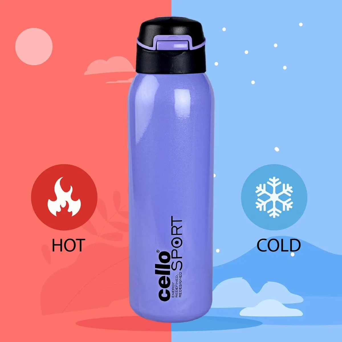 Gym Star Flask, Vacusteel Water Bottle, 650ml