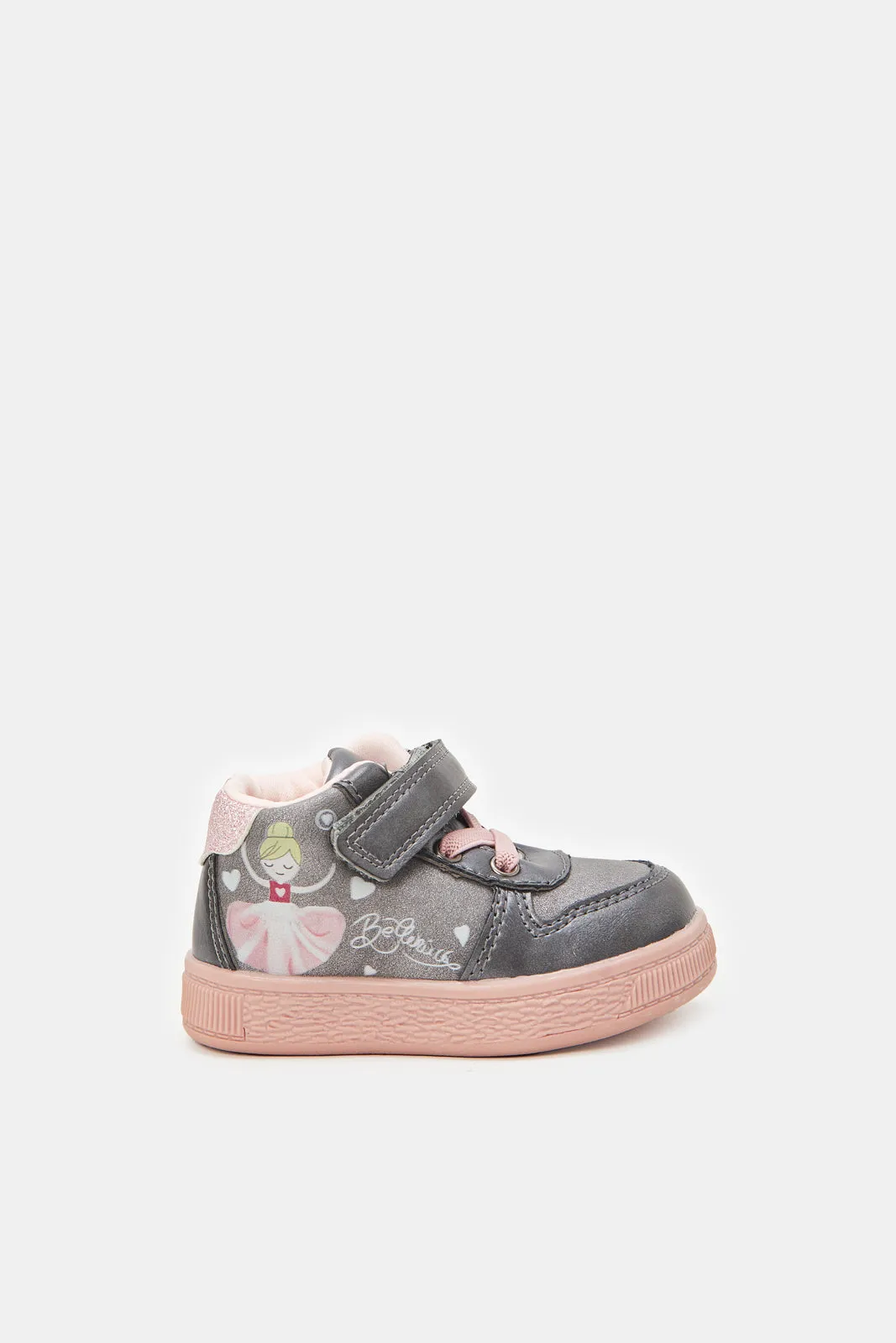 Infant Girls Grey High-Top Sneakers