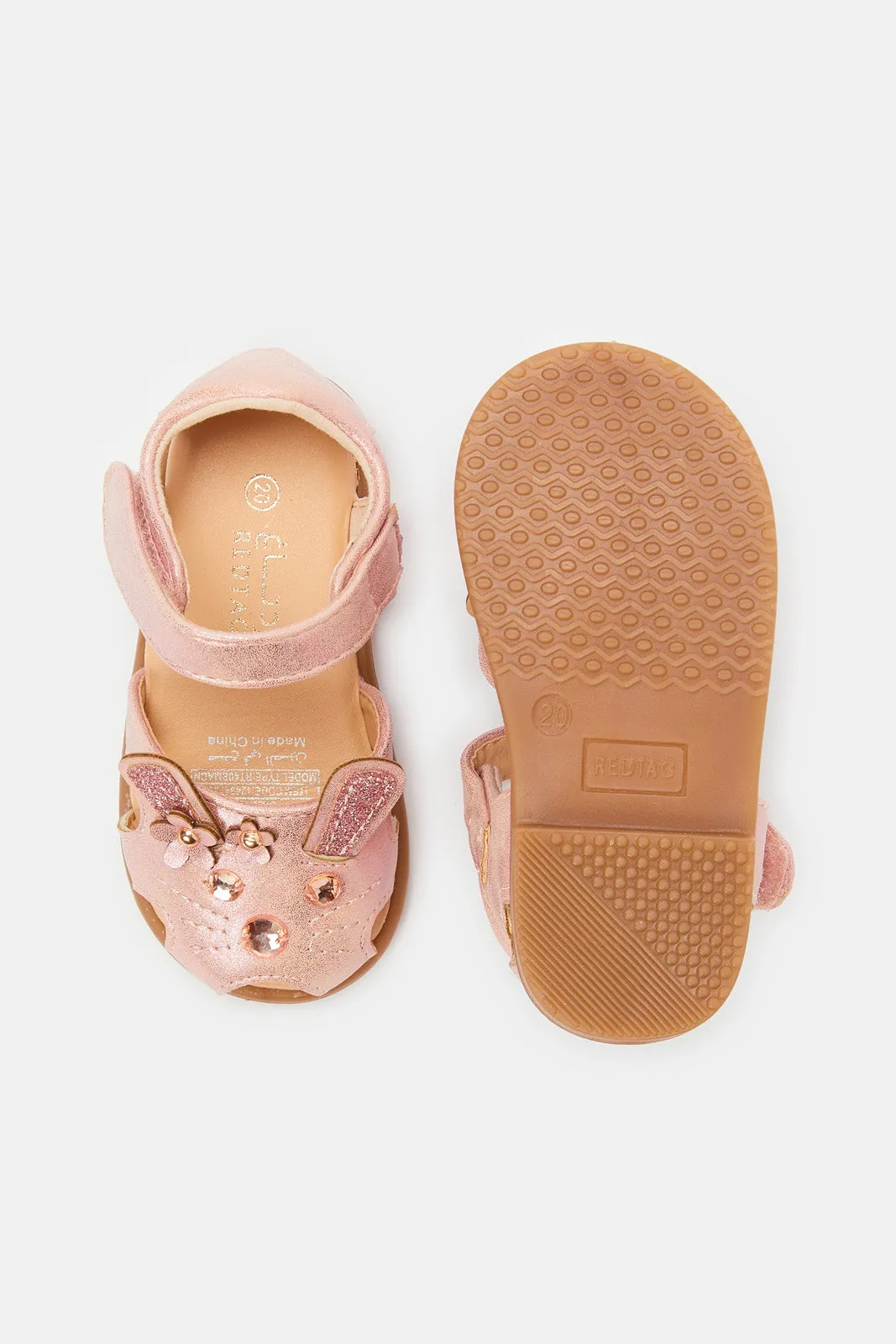 Infant Girls Pink Bunny Sandal