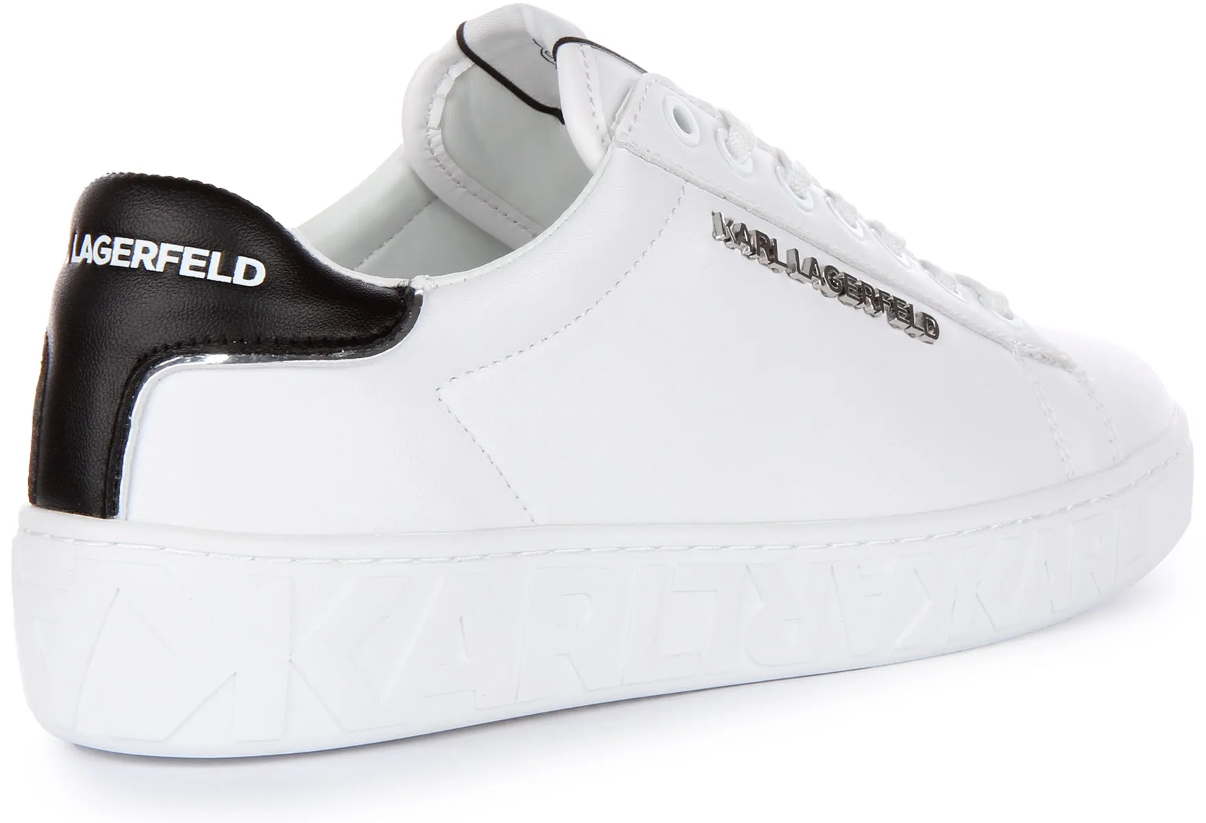 Karl Lagerfeld Kupsole III In White Silver For Women