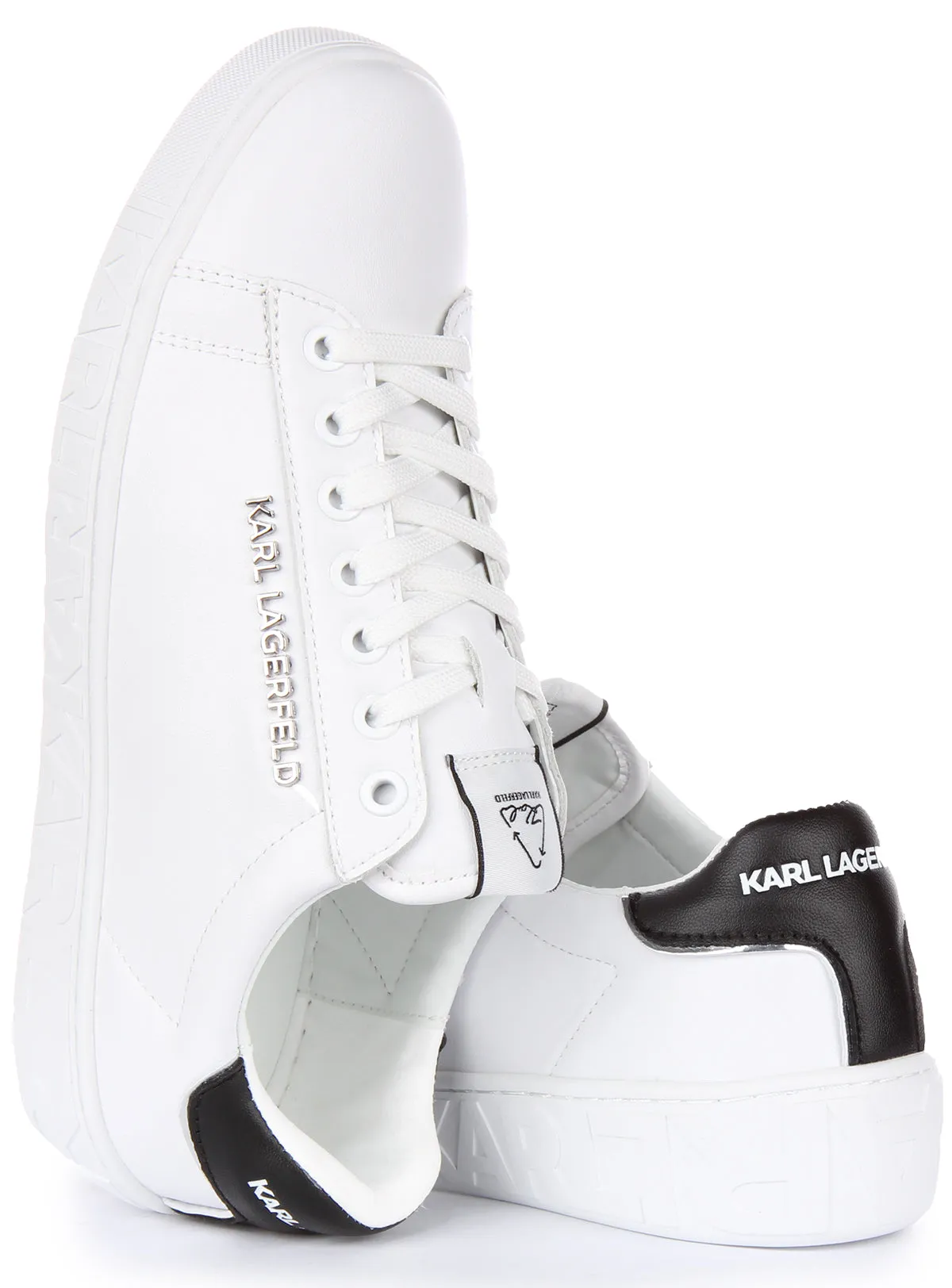 Karl Lagerfeld Kupsole III In White Silver For Women