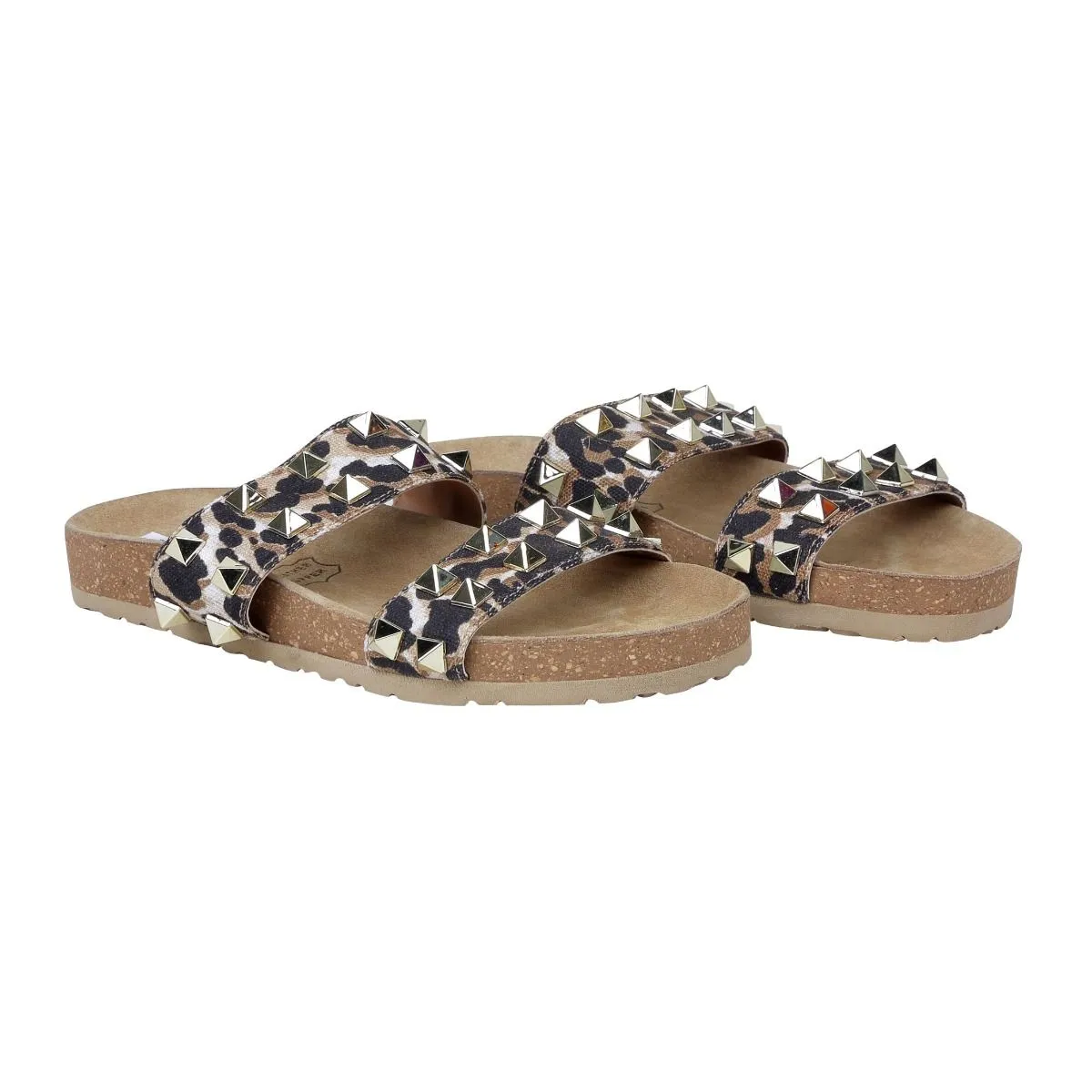 Leopard Studded Sandals by Myra Bag