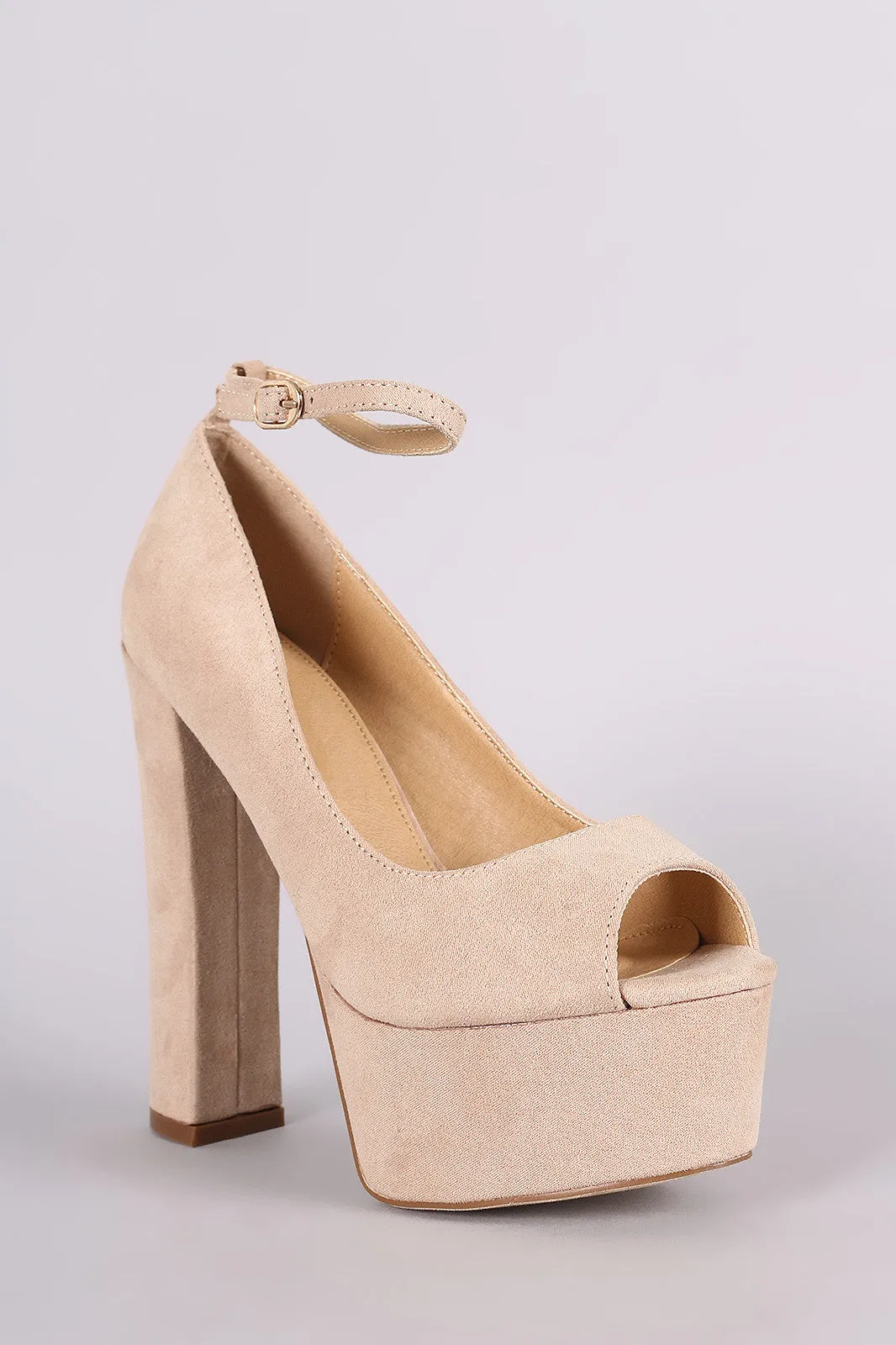 Liliana Suede Ankle Strap High Platform Pump