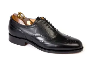 LONDON Mens Black Brogue Shoes