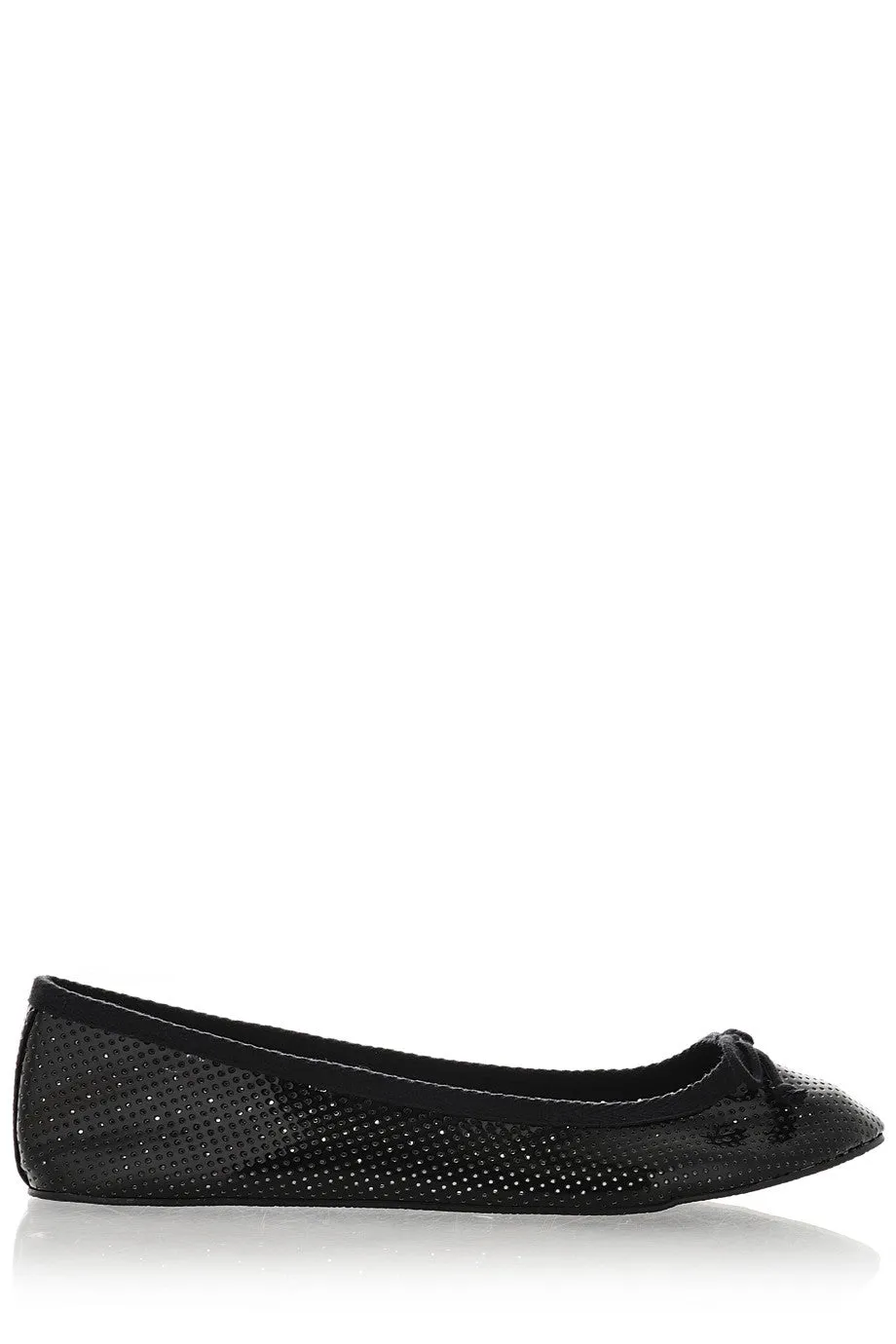 MABLE Black Perforated Ballerinas