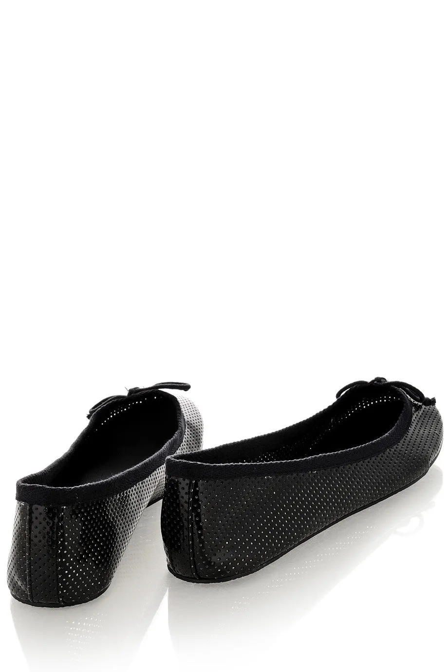 MABLE Black Perforated Ballerinas