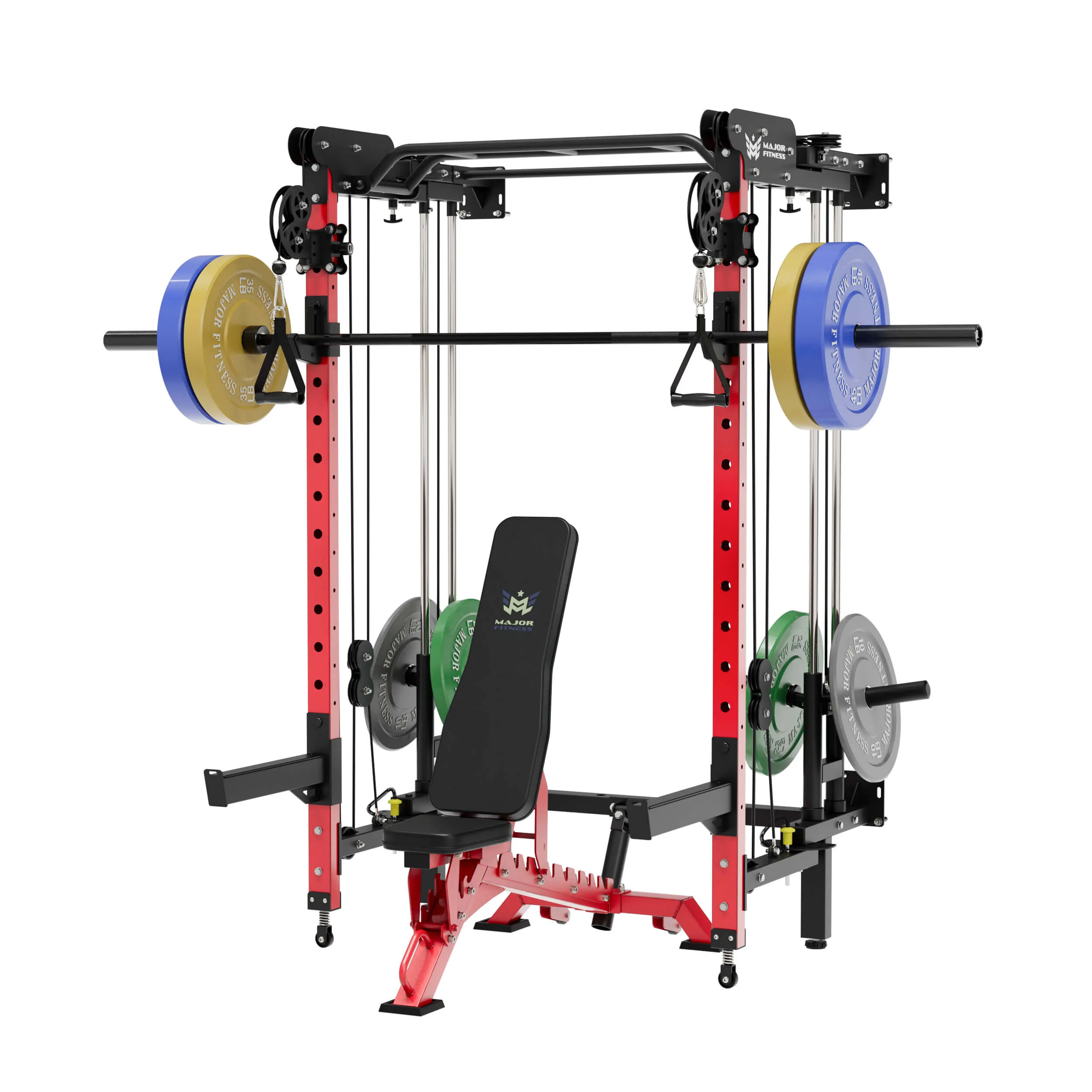 MAJOR FITNESS All-In-One Home Gym Folding Power Rack Package Lightning F35