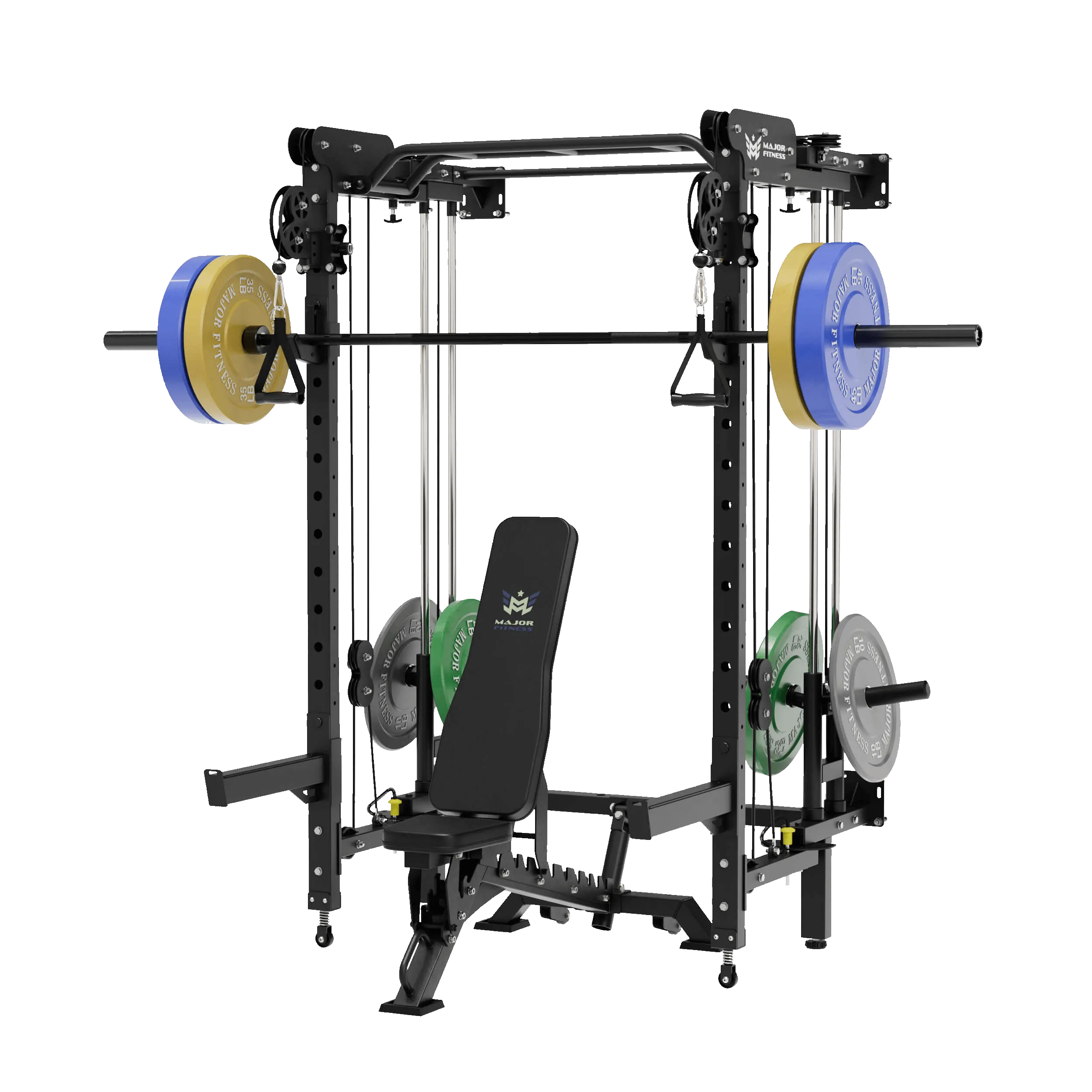 MAJOR FITNESS All-In-One Home Gym Folding Power Rack Package Lightning F35