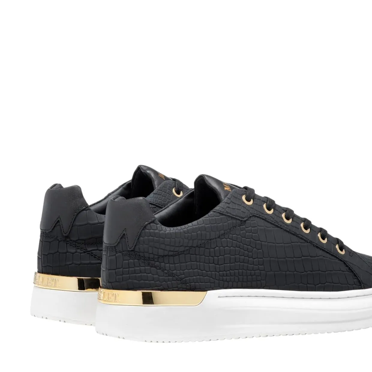 Mallet London GRFTR Matte Croc Black Trainers