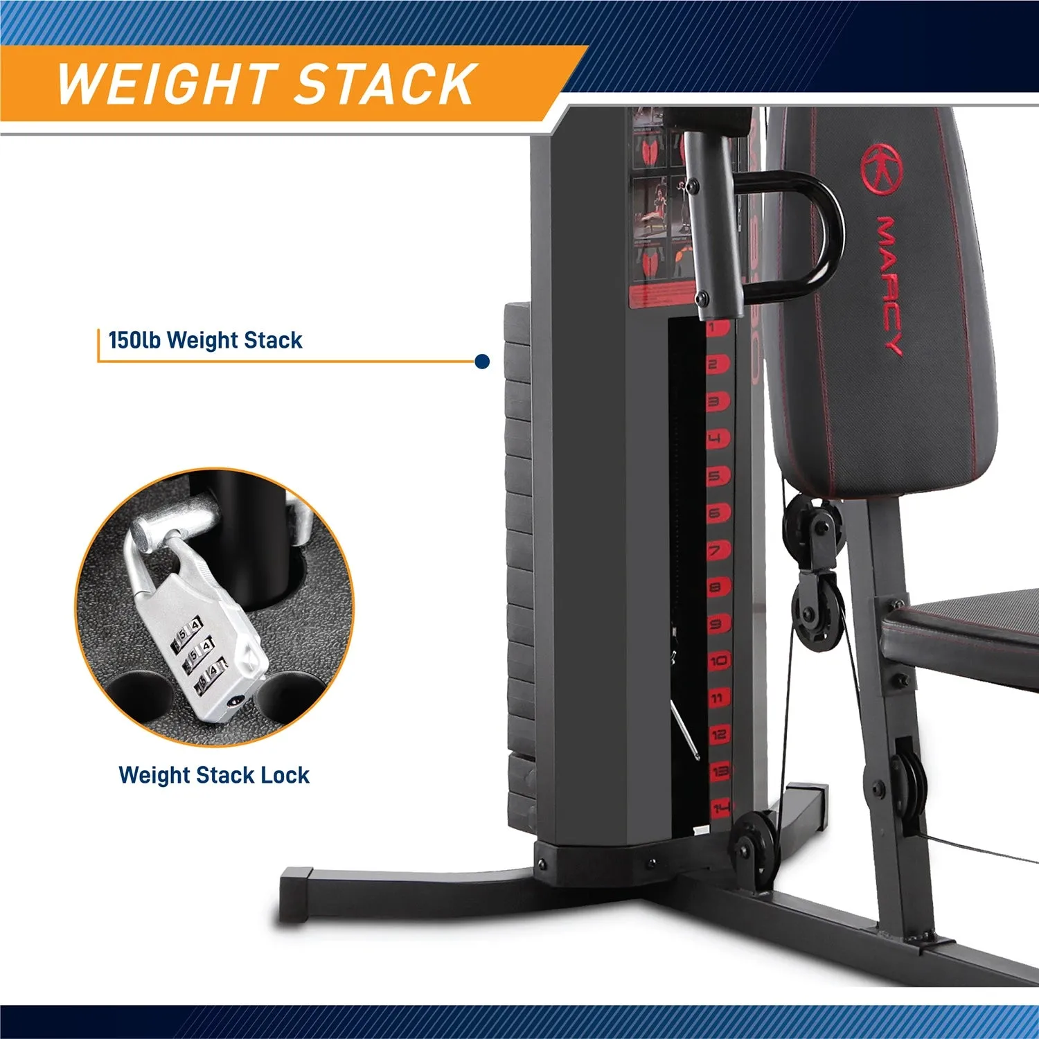 Marcy 150lb Stack Weight Home Gym | MWM-989