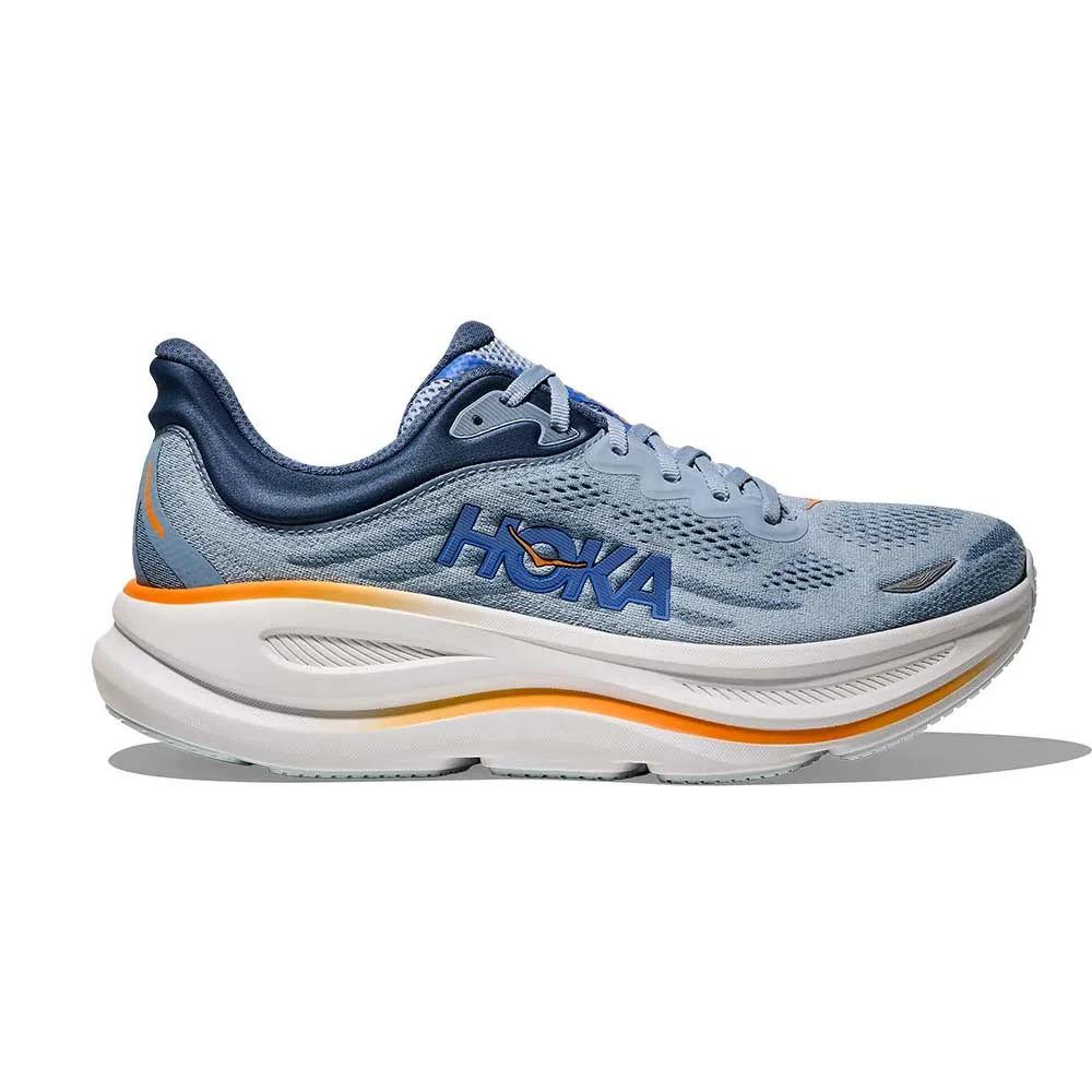 Men's Bondi 9 Running Shoe - Drizzle/Downpour - Wide (2E)