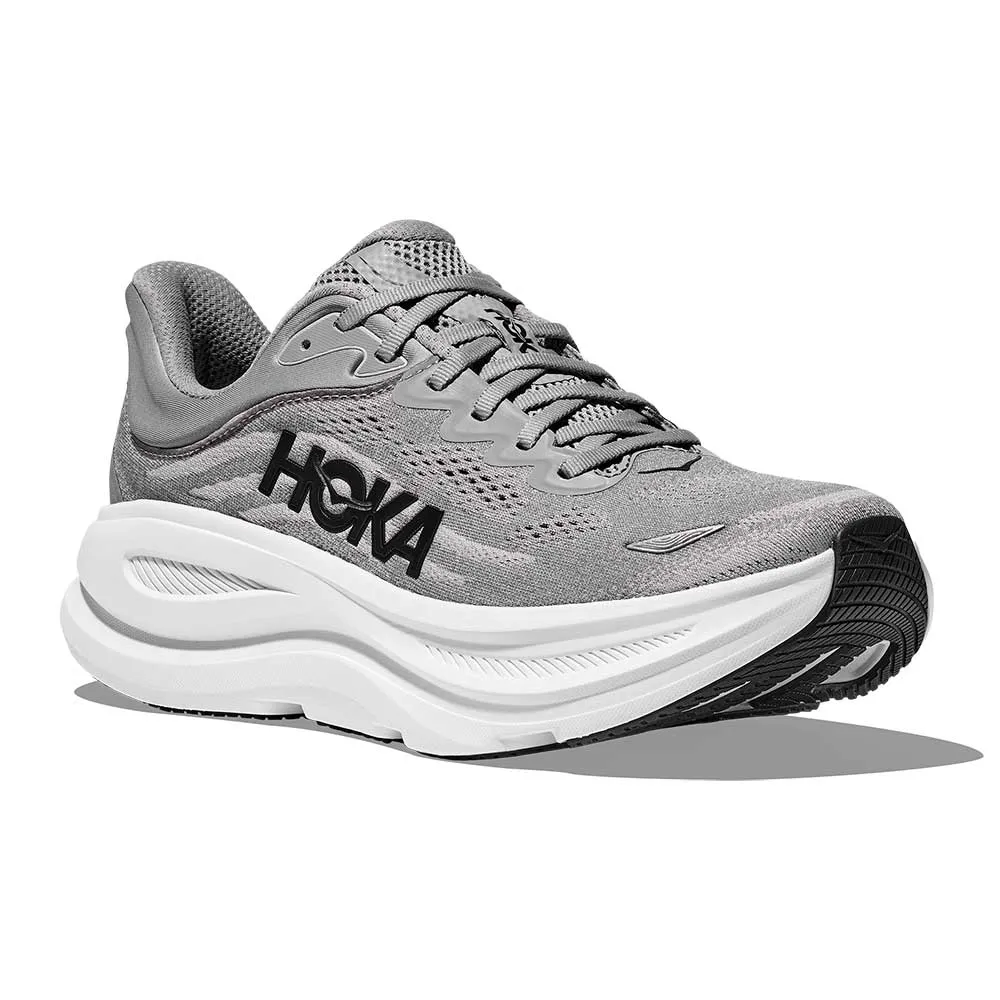 Men's Bondi 9 Running Shoe- Galactic Grey/Stellar Grey - Wide (2E)